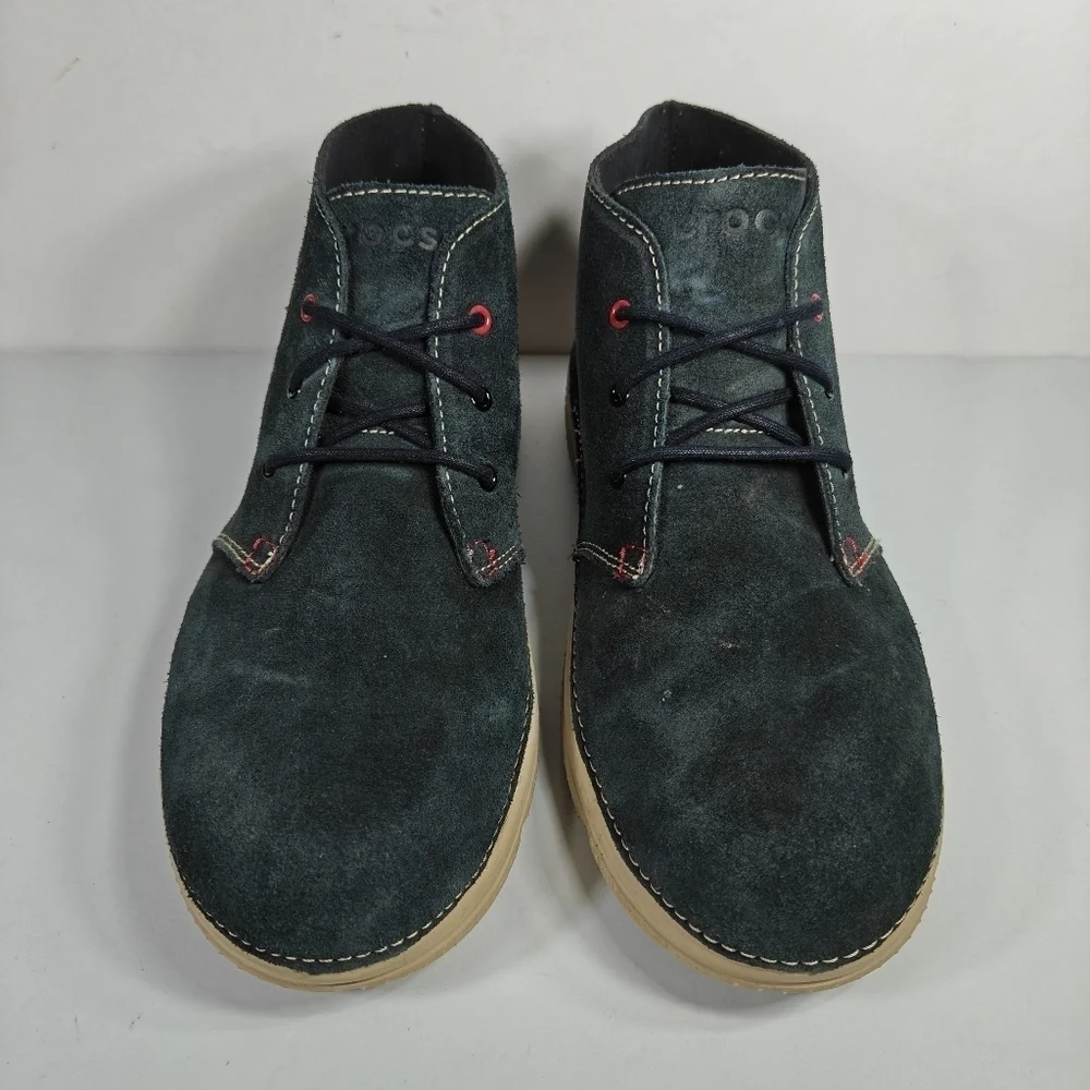 Crocs Thompson Desert Chukka Boots  Black Chai Suede Casual Boots Men's Size 13